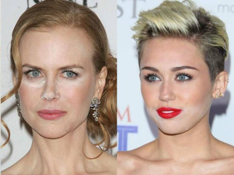 Nicole Kidman y Miley Cyrus han tenido graves problemas con sus maquillaje.