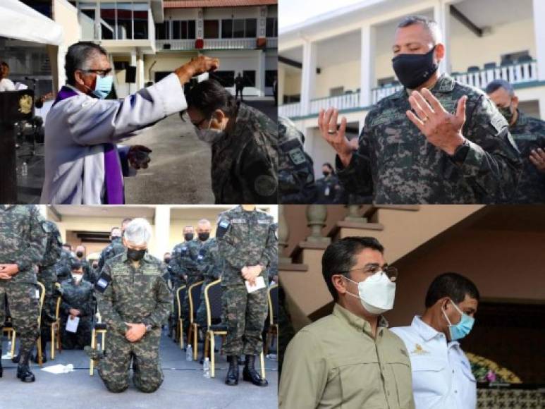 Los miembros de las Fuerzas Armadas hondureñas también celebraron el inicio de la cuaresma, previa a la Semana Santa. Fotos EMC.
