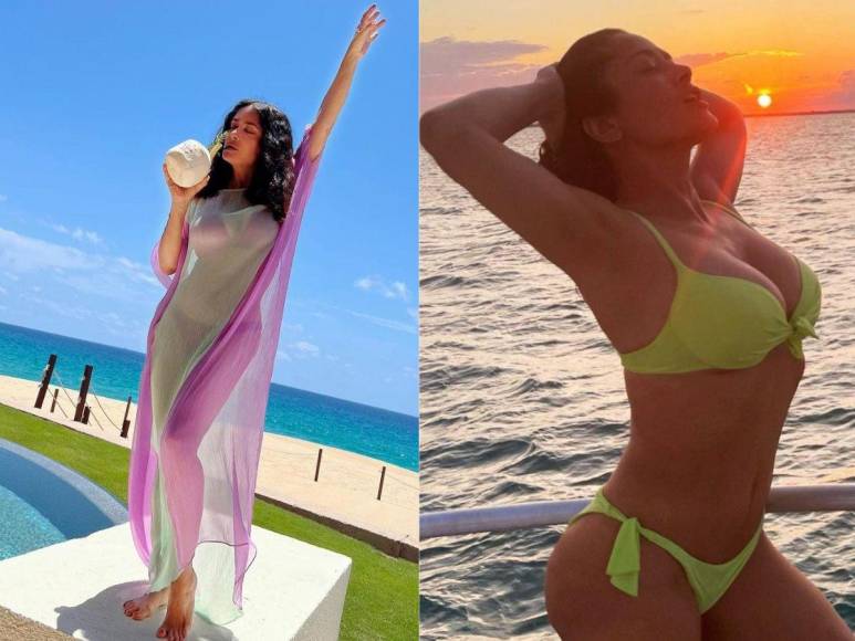 La actriz Salma Hayek, dejó en su cuenta de Instagram unas sensuales fotos en la paya con un mensaje de agradecimiento.