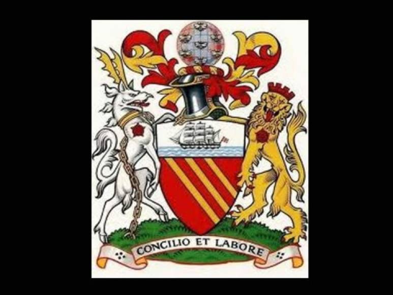 El primer escudo del Manchester United, fundado en 1878.