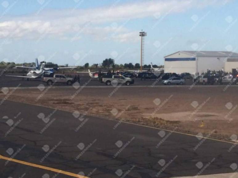 Imagen de un aeropuerto de Sinaloa donde es trasladado El Chapo Guzmán hacia la Ciudad de México.