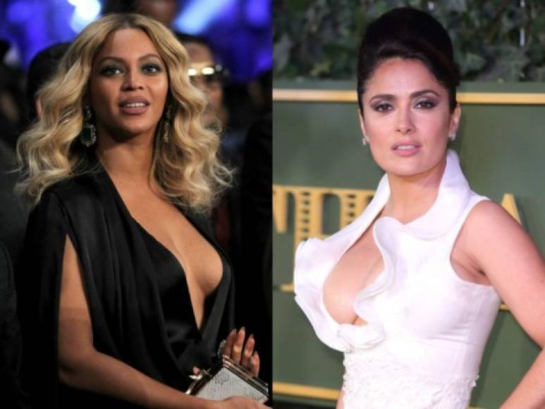 Beyoncé eligió el vestido color negro mientras que Salma un blanco.
