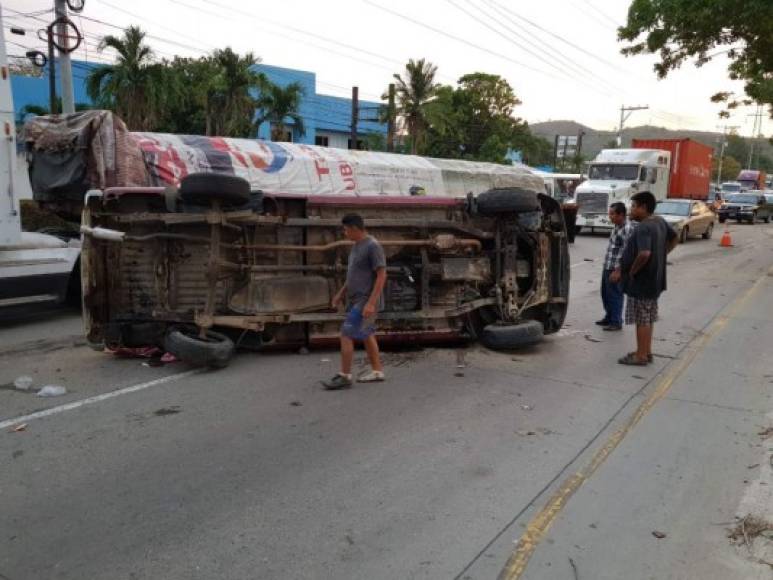 El accidente ocurrió en la autopista que conduce de San Pedro Sula a Choloma, Cortés.