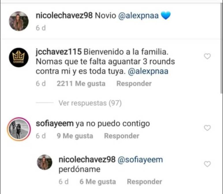 'Bienvenido a la familia, nomas que te falta aguantar 3 rounds contra mi y es toda tuya' escribió en el posteo donde salía su hija con el nuevo novio.