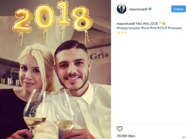 El polémico argentino Mauro Icardi con su chica Wanda Nara. El atacante le quitó a su ex compañero Maxi López el corazón de la que hoy es su pareja.