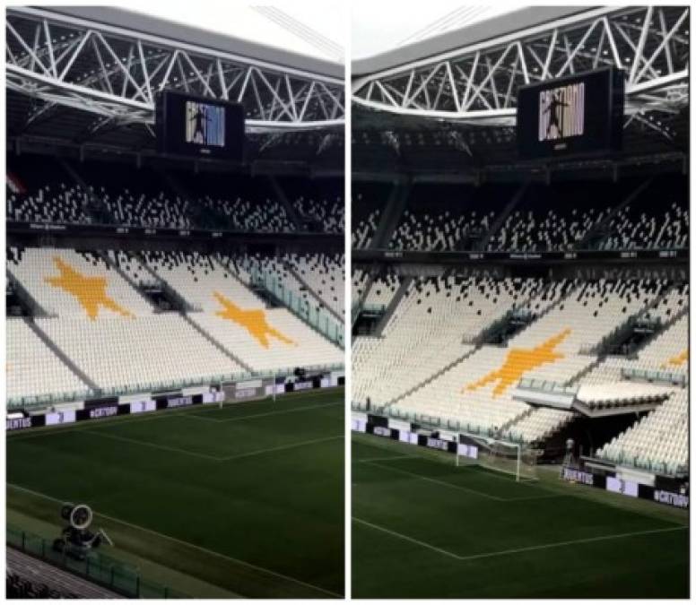 El Juventus Stadium lució en sus pantallas la imagen de Cristiano Ronaldo.