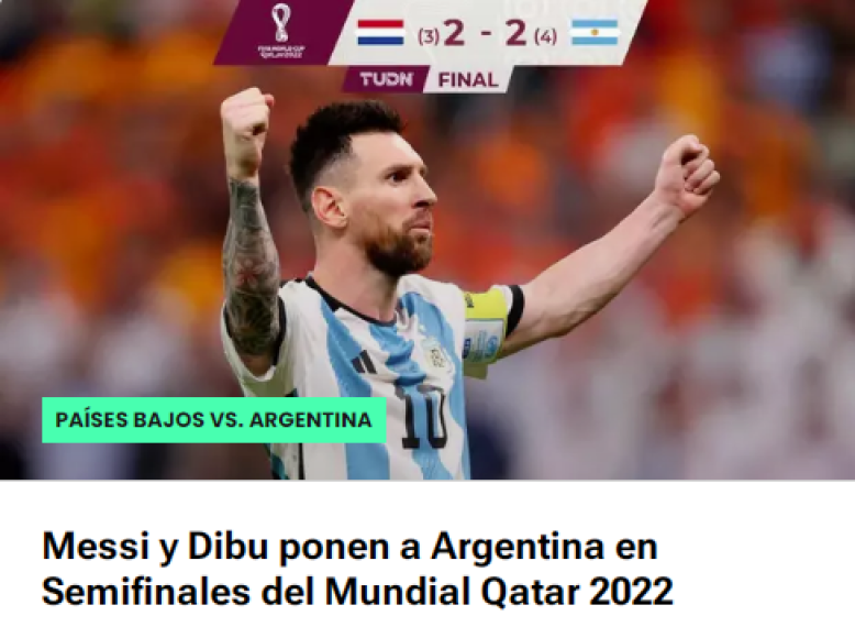 Y TUDN alabo a Messi y Dibu Martínez.