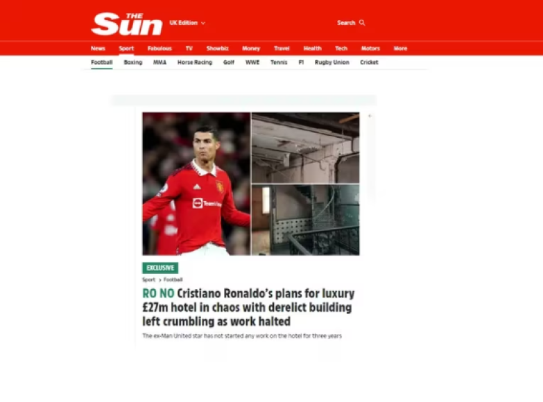 Según las imágenes que ofreció el diario The Sun, la edificación contaría con 151 habitaciones con todo tipo de lujos que ahora han quedado en ruinas,