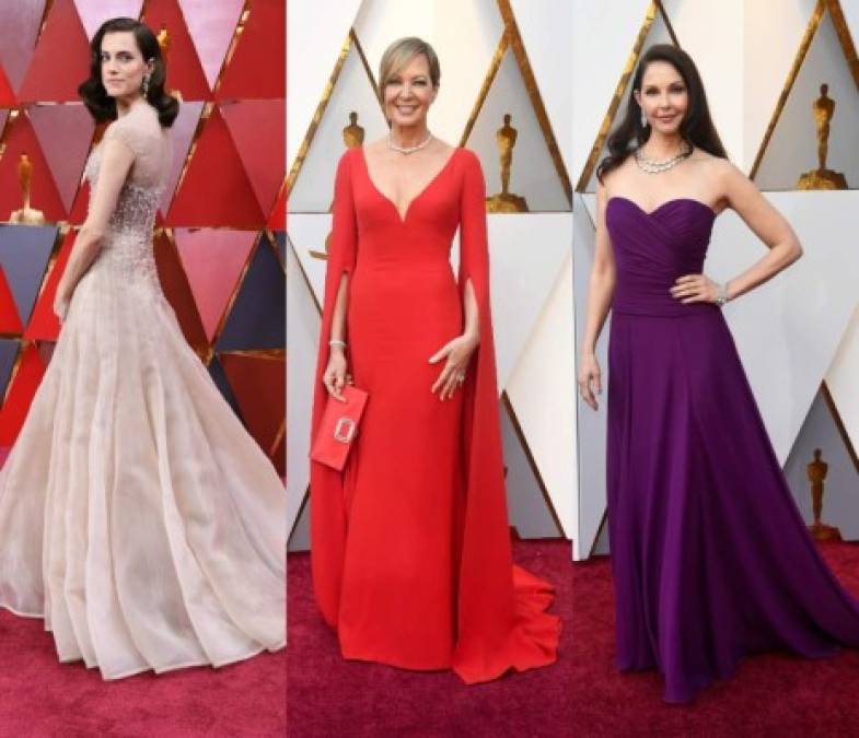 Las actrices Allison Williams, Allison Janney y Ashley Judd fueron las primeras en llegar a la alfombra roja de los premios Óscar 2018.