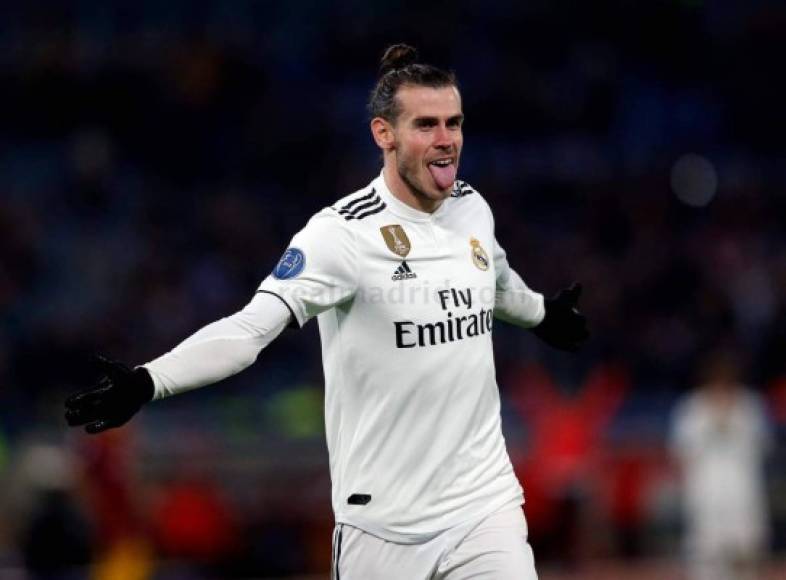 Gareth Bale abrió el marcador para el Real Madrid en Roma. En la imagen aparece celebrando su gol.