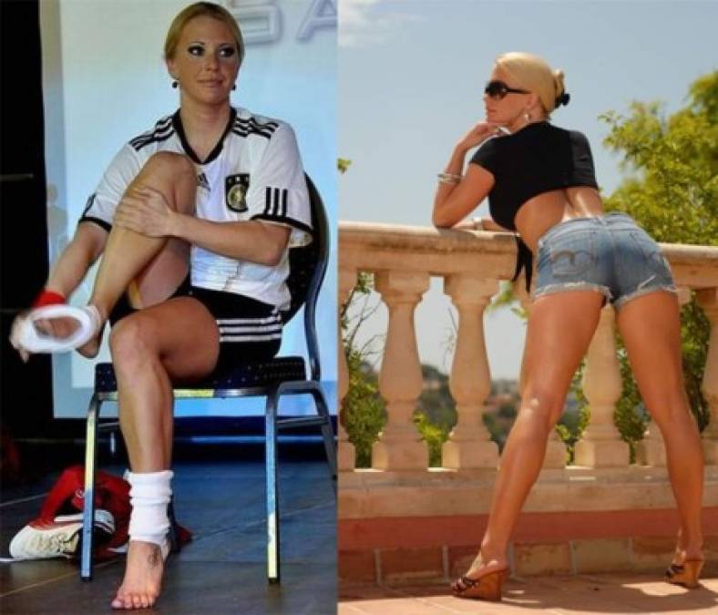 La exinternacional alemana Eva Roob dejó el fútbol para unirse al cine adulto bajo el alias 'Samira Summer'. <br/>
