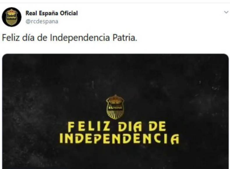 El Real España de Honduras y su posteo de felicitación.