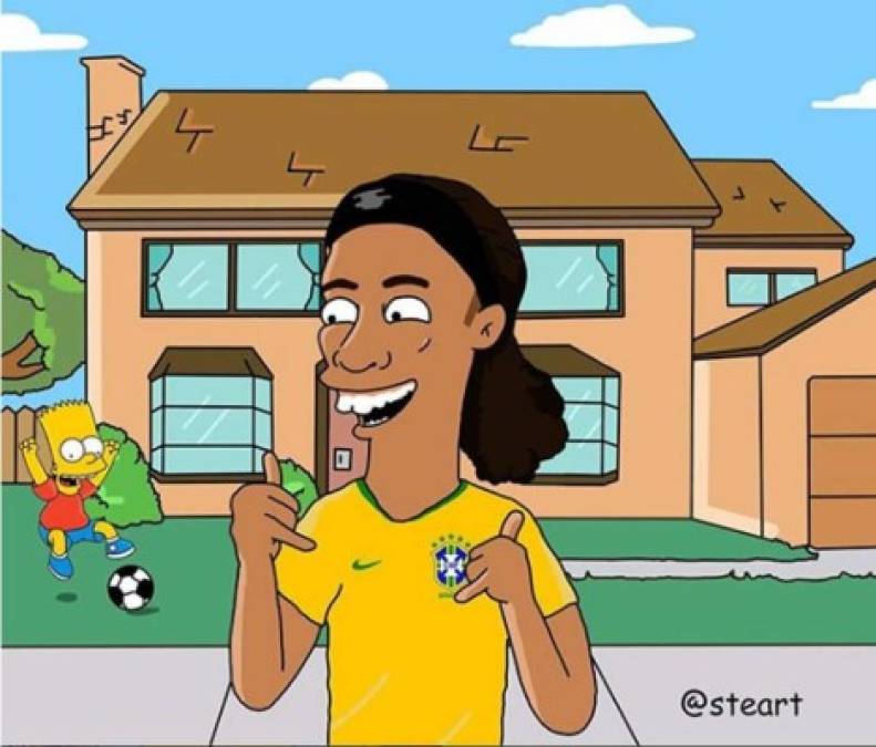 El brasileño Ronaldinho con la camiseta de Brasil.