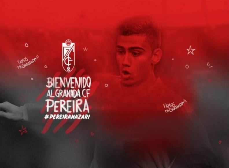 ¡Más del Granada! Andreas Pereira, futbolista belga de origen brasileño, se comprometió por una temporada con el Granada. El centrocampista de 19 años procede del Manchester United y llega en calidad de cedido al conjunto nazarí.