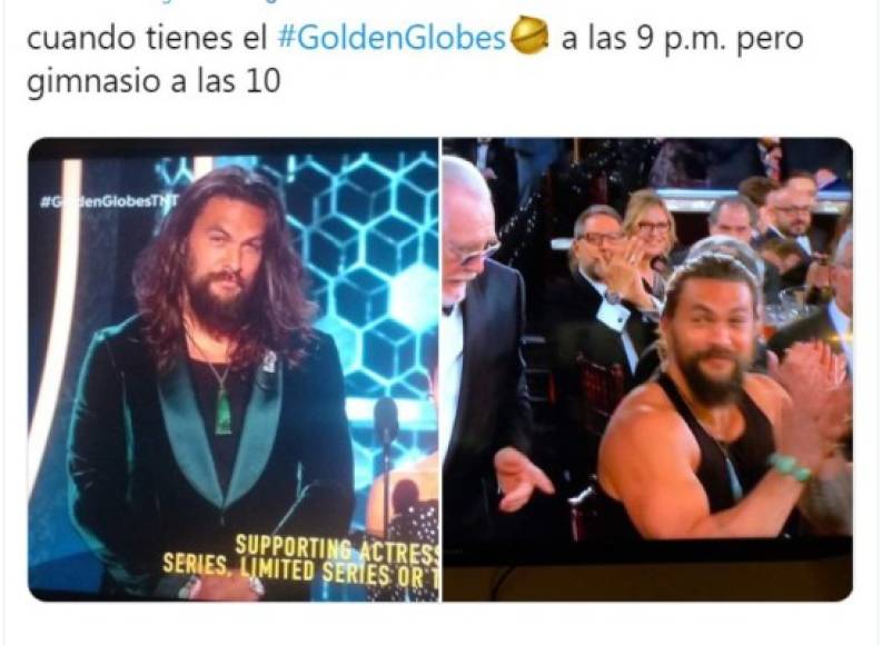 Jason Momoa se mantuvo presentable solo para anunciar una de las categorías, pero fuera de cámara el actor de Aquaman se relajó como si estuviera en casa.