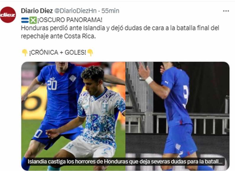 Diario Diez ve un “oscuro panorama” en la Selección de Honduras tras esta derrota de cara a la batalla final del repechaje ante Costa Rica.