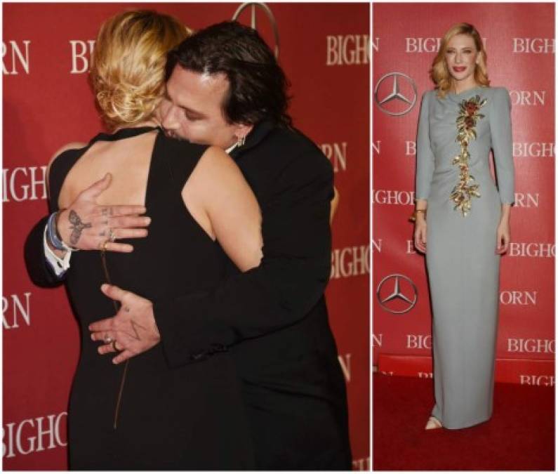 Kate Winslet y Johnny Depp en el Festival de Palm Springs 2016.