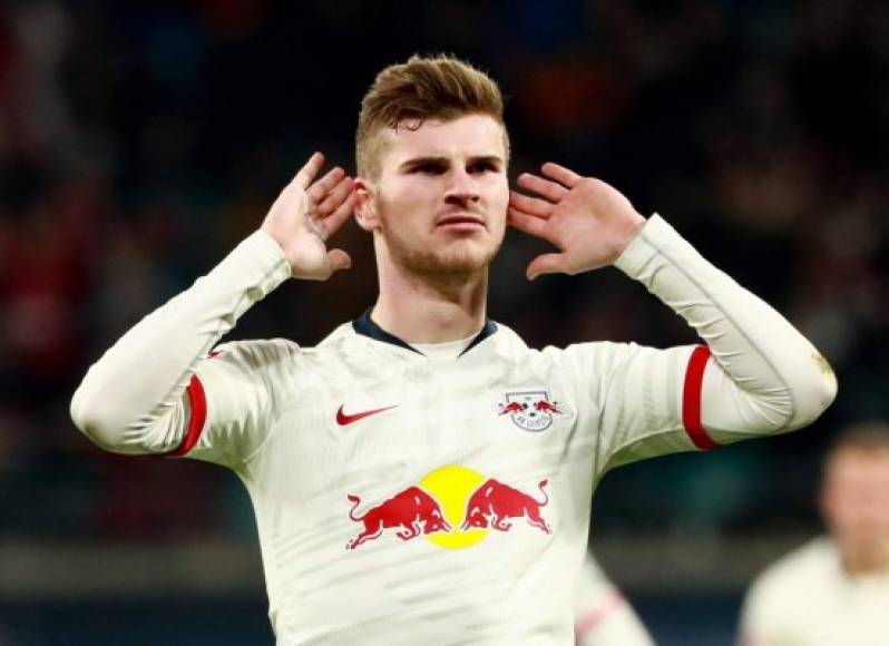 3. Timo Werner (RB Leipzig) - El delantero alemán marcó 28 goles en esta temporada de la Bundesliga alemana y se quedó con 56 puntos en la clasificación de la Bota de Oro 2019-20.