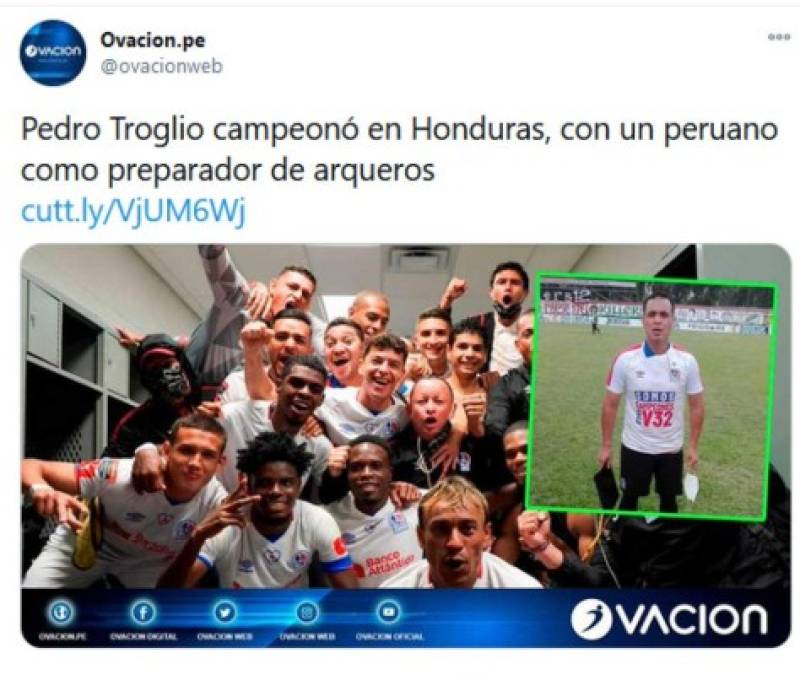 Medios de Perú destacaron el título del Olimpia bajo la mano de Pedro Troglio.