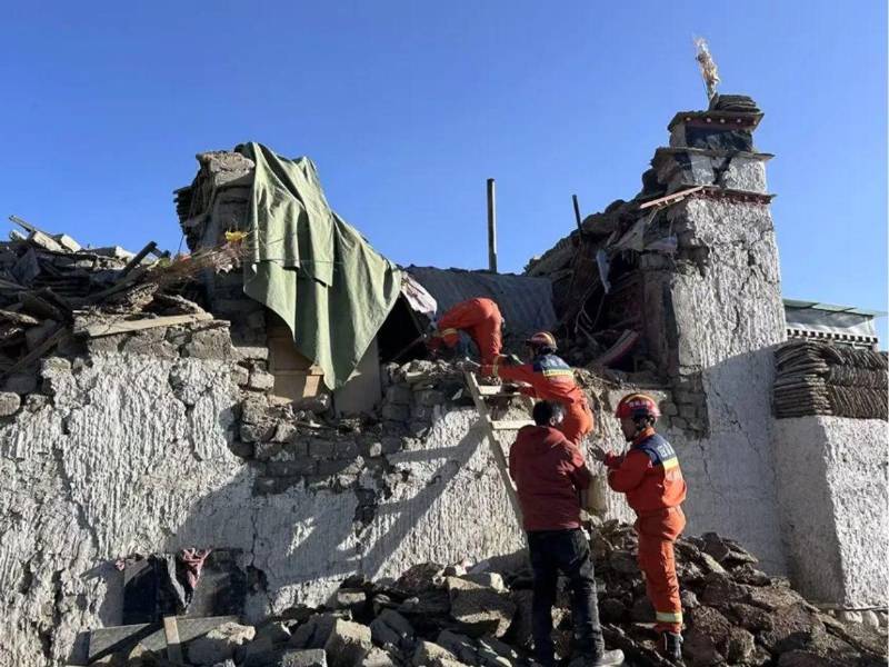 Fotografía de archivo de terremoto en China.