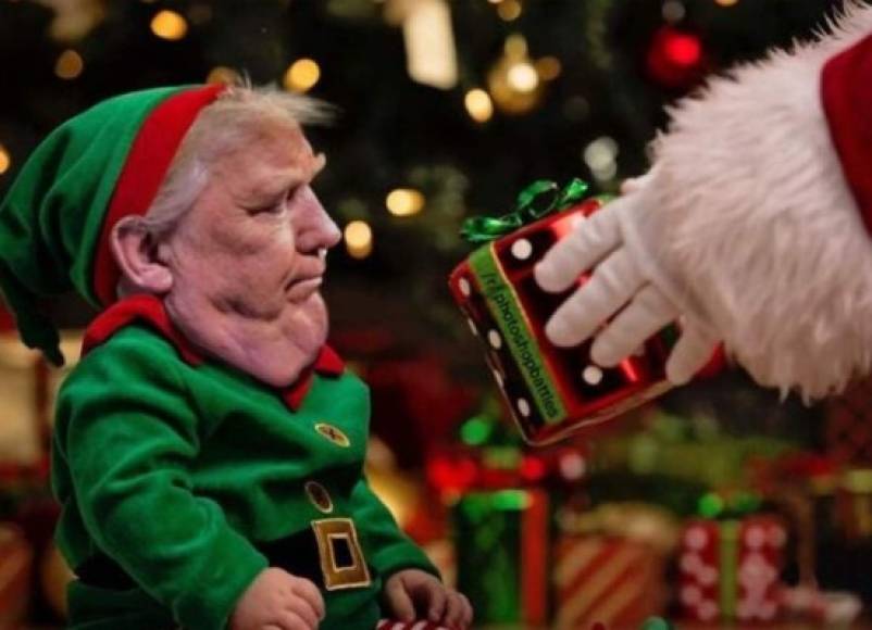 Y no podía faltar el meme navideño en el que Trump es asemejado a un enano.
