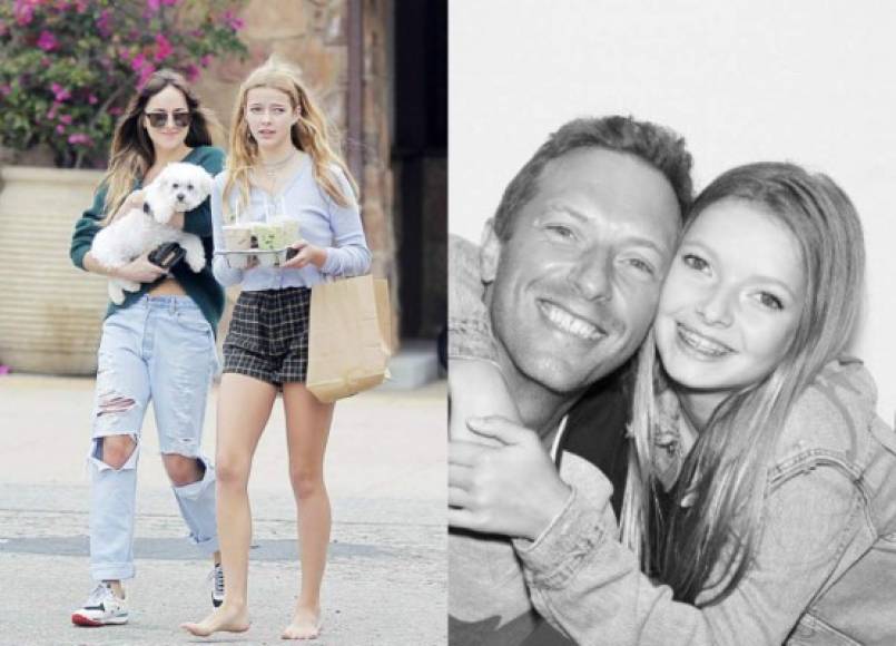 La hija del vocalista de Coldplay es igual de calmada que sus padres y no tiene problemas en salir de compras con la novia de Martin, Dakota Johnson, quien es 13 años menor que su padre.<br/>