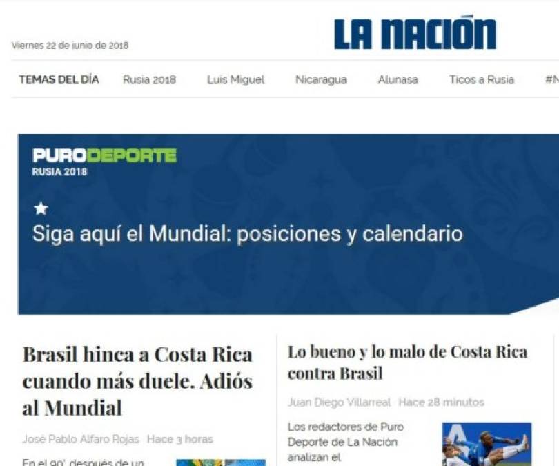 Diario La Nación de Costa Rica.