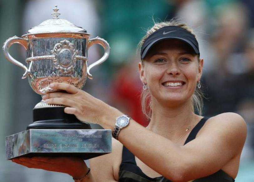 La estrella rusa del tenis Maria Sharapova ganó cinco torneos del Grand Slam.<br/>