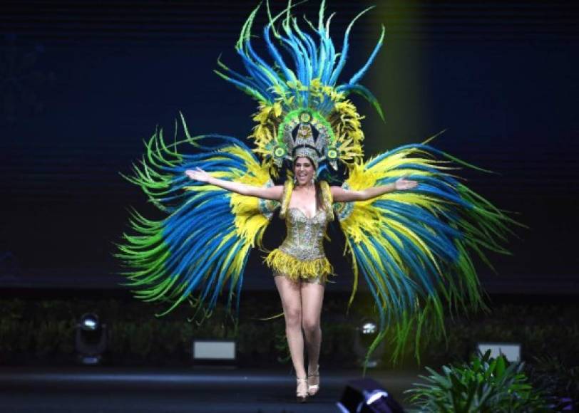 Kimberly Julsing, Miss Aruba 2018 walks on stage during the 2018 Miss Universe national costume presentation in Chonburi province on December 10, 2018. (Photo by Lillian SUWANRUMPHA / AFP)
