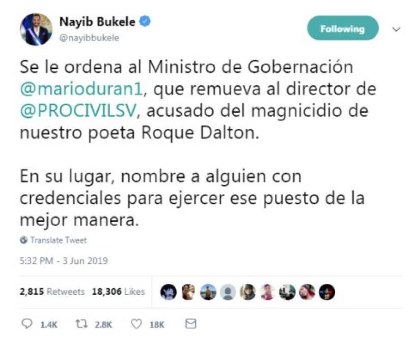 Bukele ha solicitado a los ministros contratar a personas con credenciales en los puestos vacantes o destinar los salarios para ahorro en caso de que no sea necesaria una relevación del cargo.