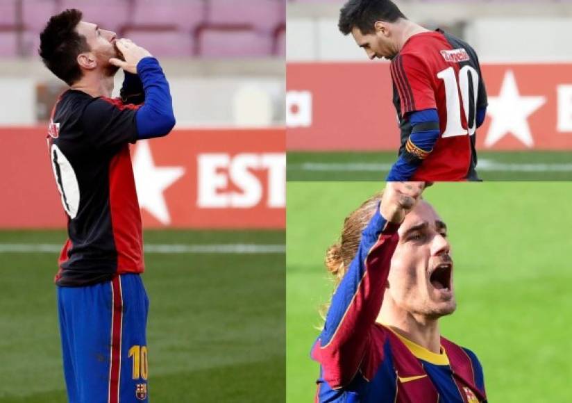 Lionel Messi ha causado revuelo luego de que este domingo hizo un espectacular homenaje en honor a Diego Armando Maradona en la goleada de 4-0 del Barcelona ante Osasuna en el Camp Nou. Fotos AFP y EFE.