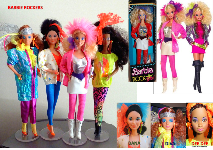 En los años 80 se escribió otro capítulo oscuro de la historia de la famosa muñeca. Los responsables de Mattel -con espionaje industrial de por medio- se enteraron e que <b>Hasbro</b> tenía en mente sacar una muñeca estrella de rock. Mattel torpedeó a la competencia y sacó al mercado en un tiempo récord Barbie y las rockeras.