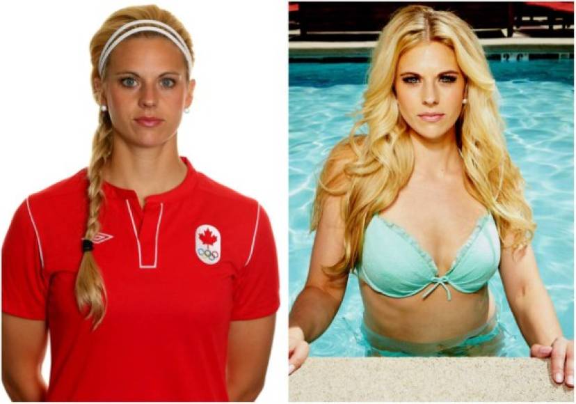 Lauren Sesselmann. Es una bellísima defensa canadiense de 31 años y es una de las más veteranas de Canadá.