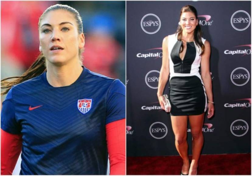 Hope Solo. La bella guardameta titular de la selección estadounidense ha sido campeona olímpica en Pekín 2008, en Londres 2012 y subcampeona mundial en 2011.