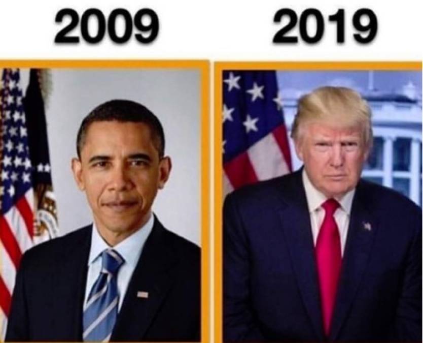 Donald Trump y otros políticos estadounidenses se convirtieron en los nuevos protagonistas del 10 year challenge, el último reto viral que consiste en compartir una imagen de hace 10 años comparándola con una actual para ver cuánto se ha cambiado físicamente.