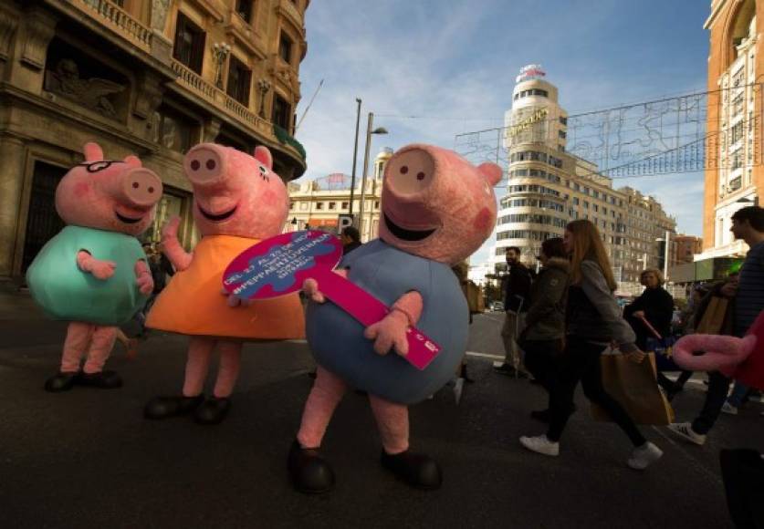 Hasta Peppa salió a las calles de Madrid.