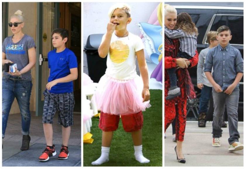 Kingston (11): El hijo de la popular cantante Gwen Stefani del grupo “No Doubt” y Gavin Rossdale, también tuvo su momento de curiosidad, pero ahora ya se le ve vistiendo pantalones, siempre con el estilo heredado de su madre.<br/>