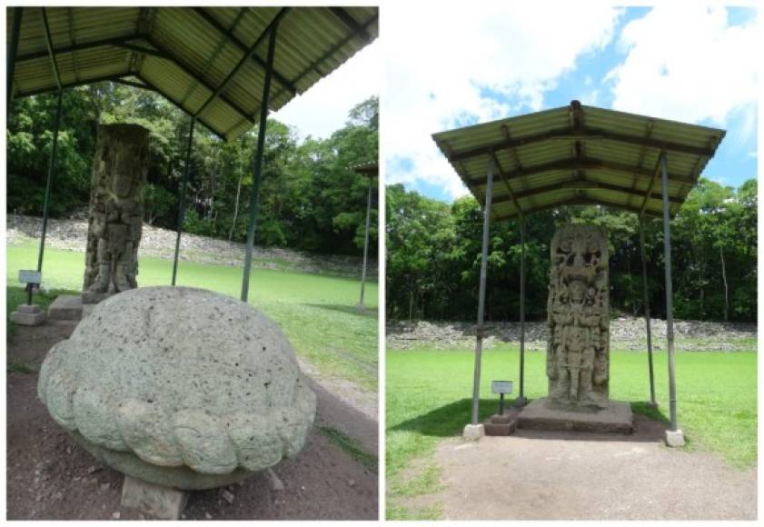 Estela B, en la Plaza Norte, y Parque Arquelógico Copán, Honduras.