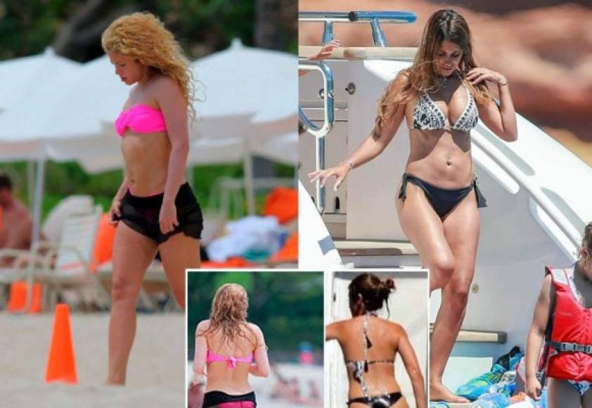 Antonela Roccuzzo y Shakira aprovecharon las vacaciones que tuvieron sus maridos futbolistas para lucir bikinazos en las playas.