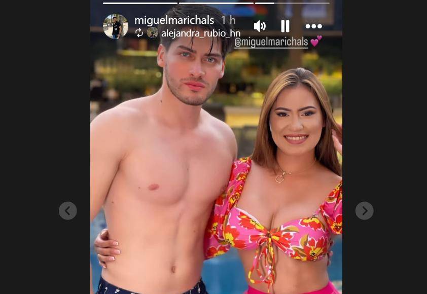 Por su parte, Miguel Marichal compartió en sus redes esta fotografía en la que ambos aparecen en la piscina del Hotel Real InterContinental, en Tegucigalpa. Y es que en estos días los conductores de TV han preparado varios programas especiales para verano. 