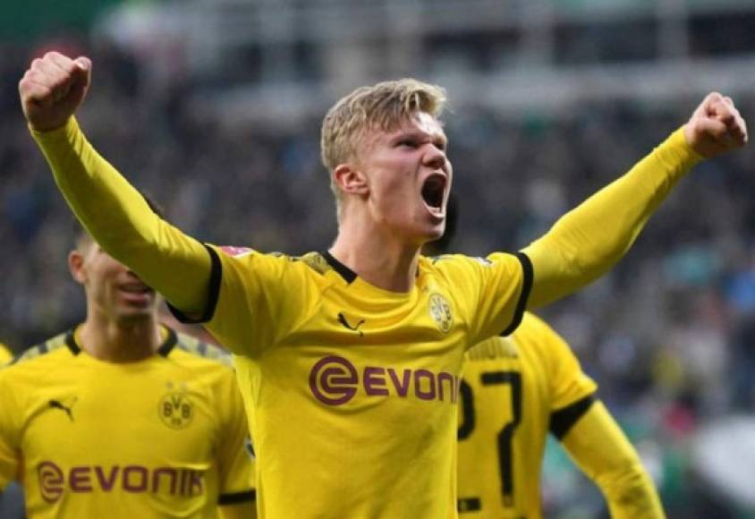 5. Erling Haaland (Red Bull Salzburgo y Borussia Dortmund) - El delantero noruego lleva esta temporada 29 goles y suma 50 puntos. Marcó 16 en la Bundesliga austriaca (1,5 puntos por gol, es decir 24) y 13 en la Bundesliga alemana (26 puntos).