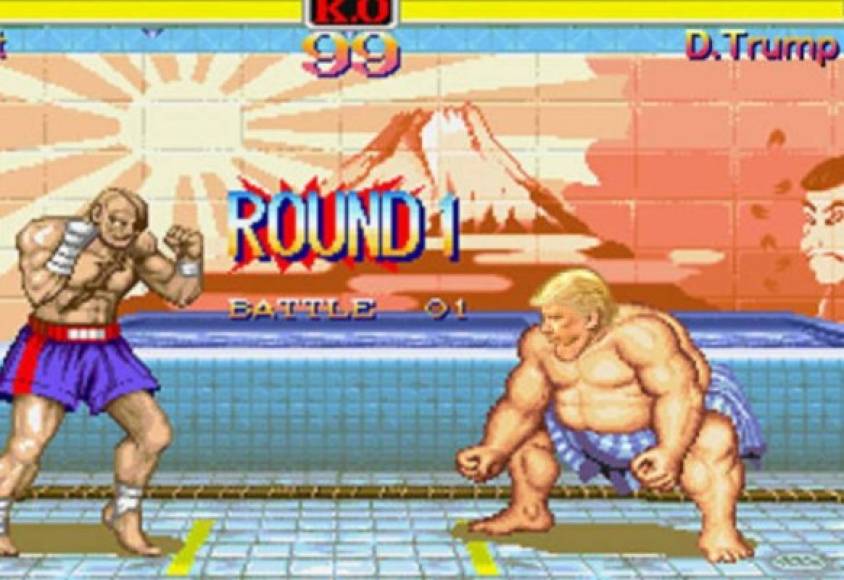 Los juegos de video en los que Trump es comparado con luchadores de sumo también conforman los memes.