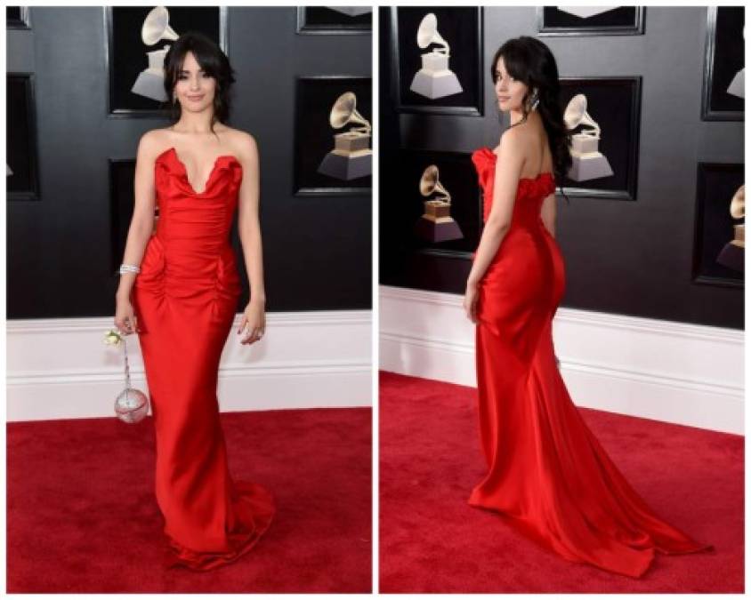 Camila Cabello incendió la alfombra roja con un vestido rojo ajustado de Vivienne Westwood.