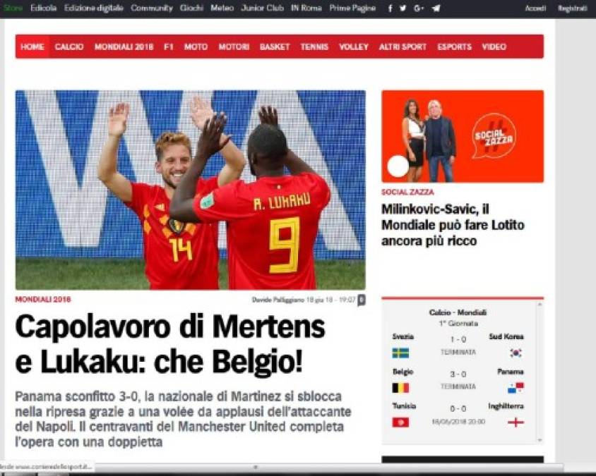 Corriere dello Sport de Italia.