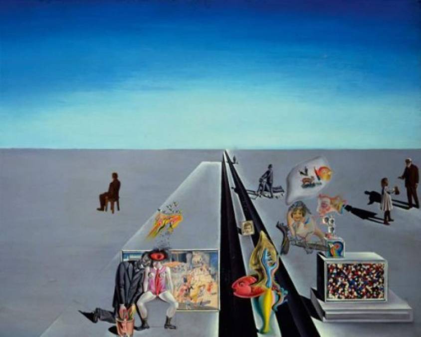 PRIMEROS DÍAS DE PRIMAVERA (1929)<br/>Esta pintura representa uno de los primeros intentos de Dalí con el surrealismo. Muchos objetos, aunque extraños, siguen siendo reconocibles.