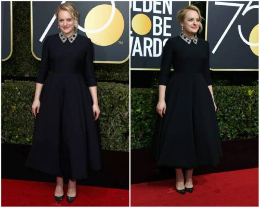 Una de las ganadoras de la noche, Elisabeth Mossm, lució un Dior demasiado simple para la gala.<br/>La bella protagonista de The Handmaid's Tale merecía mucho más.<br/><br/>