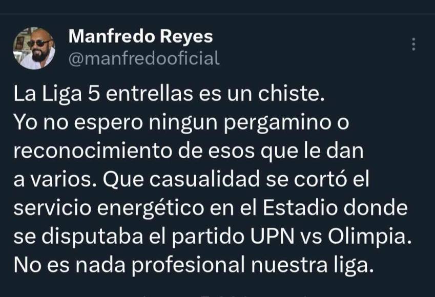 Manfredo Reyes reaccionó molesto por lo ocurrido en el UPN vs Olimpia.