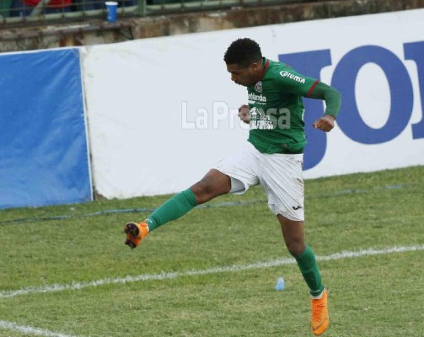 Yaudel Lahera fue la figura del Marathón al anotar el gol que evitó la derrota del club verde en su guarida.