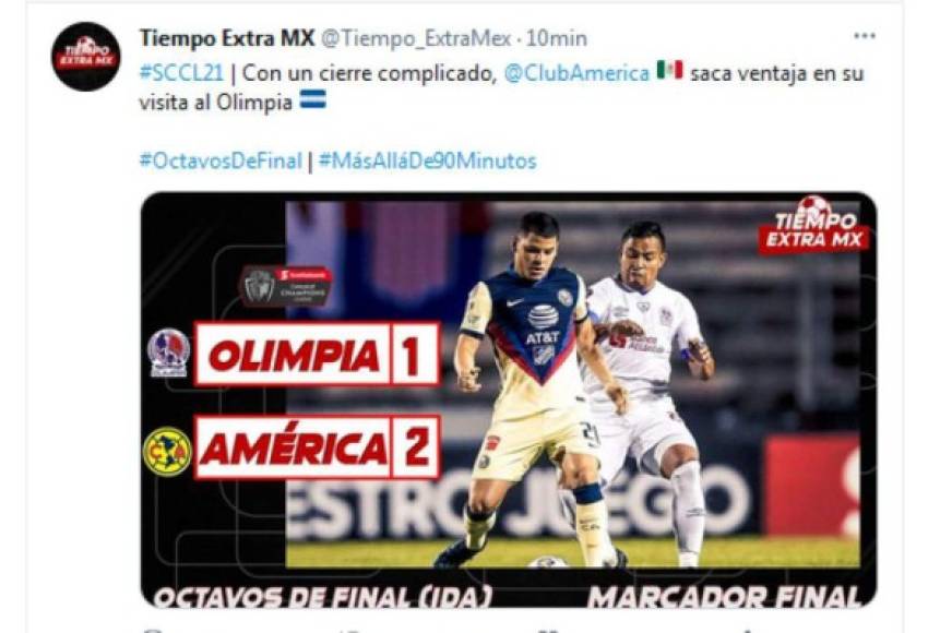 Tiempo Extra MX - “Con un cierre complicado, América saca ventaja en su visita al Olimpia“.