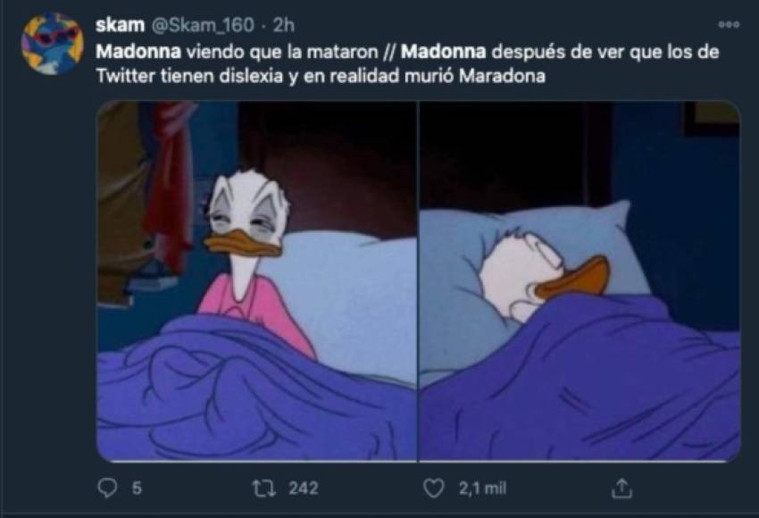 Fue así como la estrella pop se convirtió en tendencia luego de que algunos fans y otros internautas comenzaran a tuitear desesperados por la supuesta pérdida de su cantante favorita e incluso logró desbancar al mismo Diego Armando por unos minutos en Twitter.